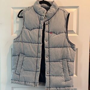 Mens denim Puffer Vest